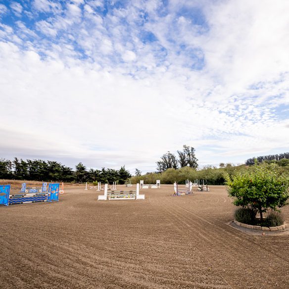 Large outdoor riding and jumping arena